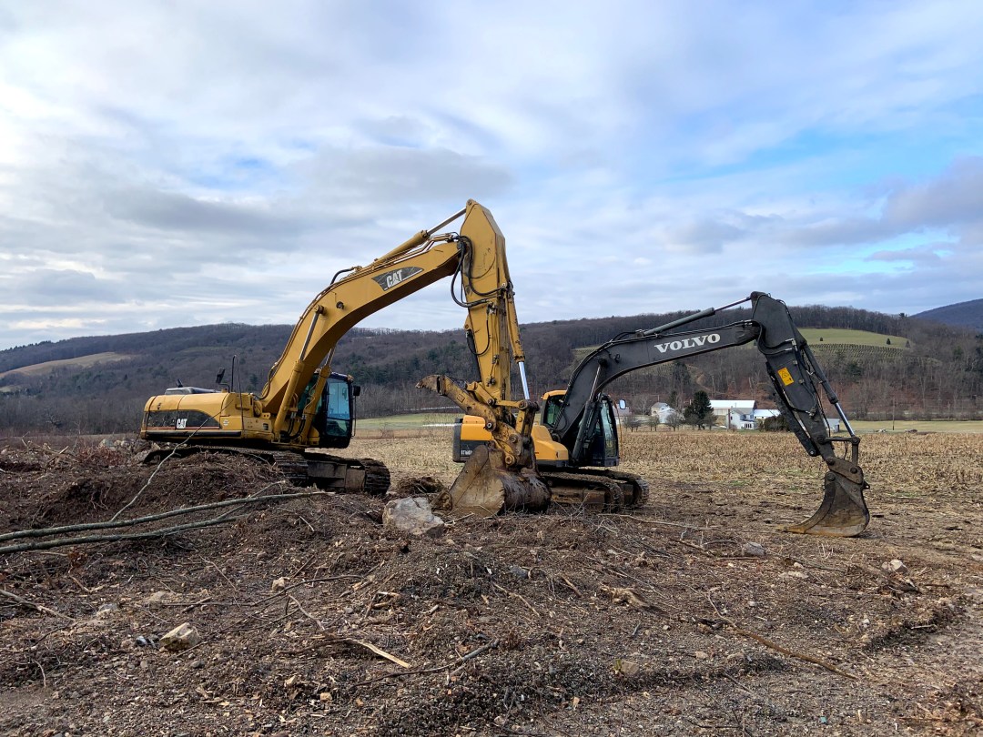 Excavators hard at work